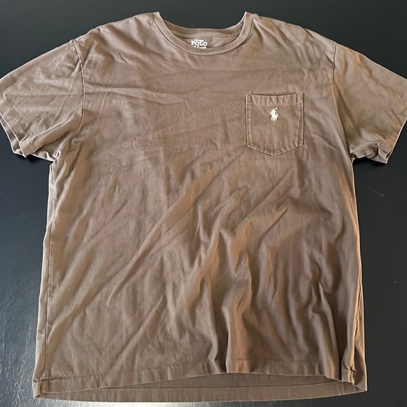 NWOT Polo Ralph Lauren Brown Pocket T-Shirt, Size Large - Picture 2 of 5